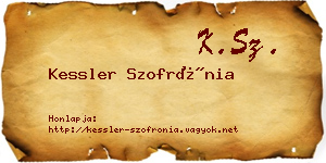 Kessler Szofrónia névjegykártya